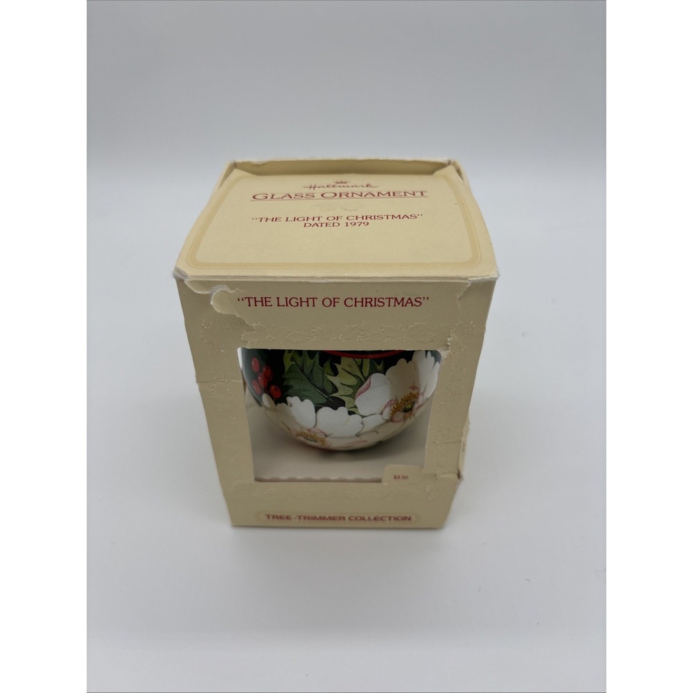 Vintage 1979 Hallmark Glass Ornament‎ The Light Of Christmas Tree Trimmer...